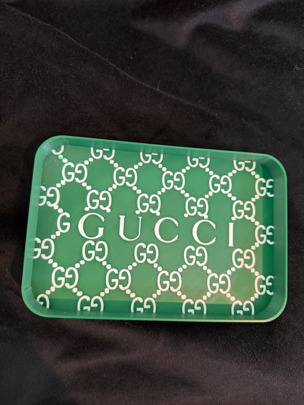 Green and White Logo Tray